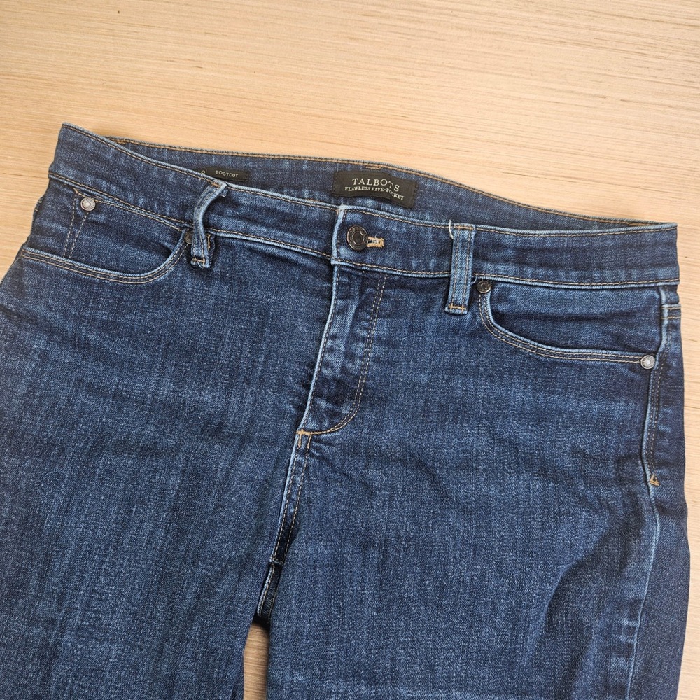 Talbots Bootcut Jean Women 8 Blue Flawless Five-Pocket Stretch Denim Casual READ